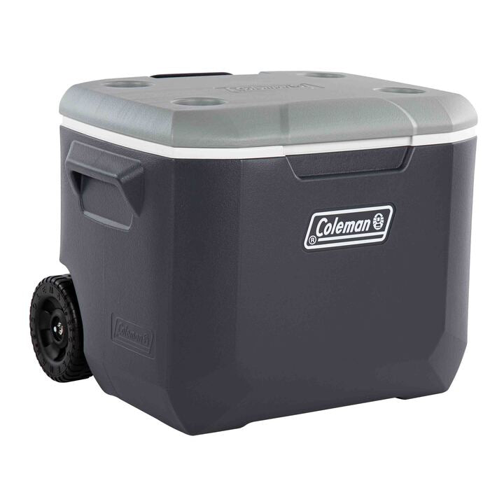 Coleman Daintree 57L Wheeled Hard Cooler Grey, alternate view, showing the grey wheeled hard cooler.