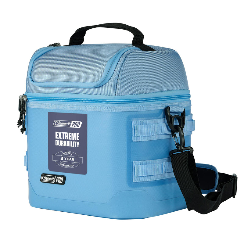 Coleman Pro 16 Can Soft Cooler Bag Sky Blue, main product image, showing the sky blue soft cooler bag.