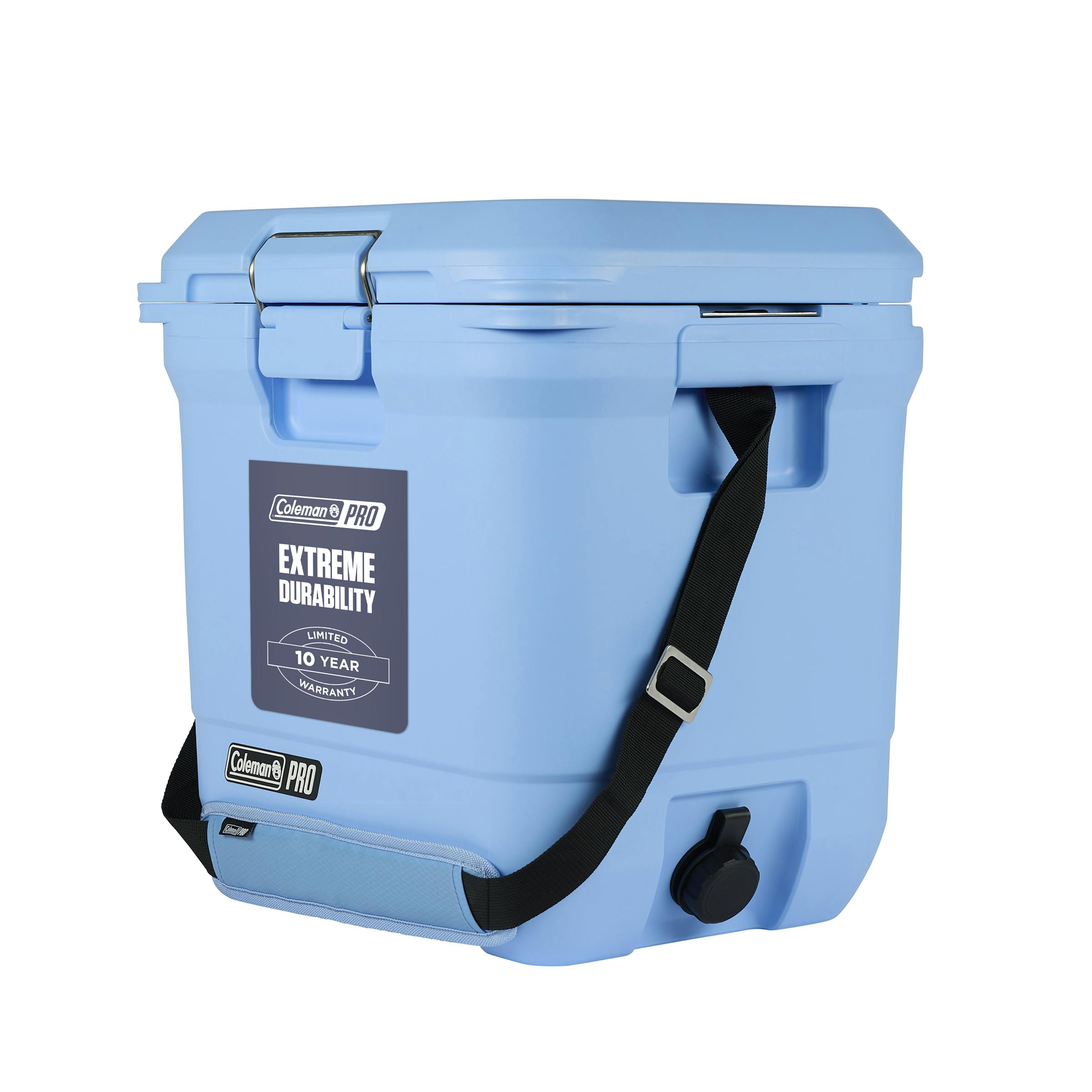 Coleman Pro 24L Hard Cooler Sky Blue, main product image, showing the sky blue hard cooler.