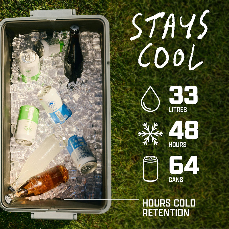 Coleman Snap 'N Go 33L Collapsible Cooler Sapphire, detail view, showing the sapphire collapsible cooler.