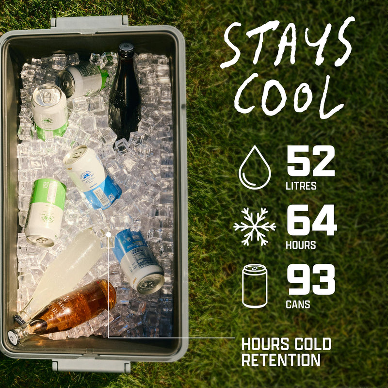 Coleman Snap 'N Go 52L Collapsible Cooler Sapphire, detail view, showing the sapphire collapsible cooler.
