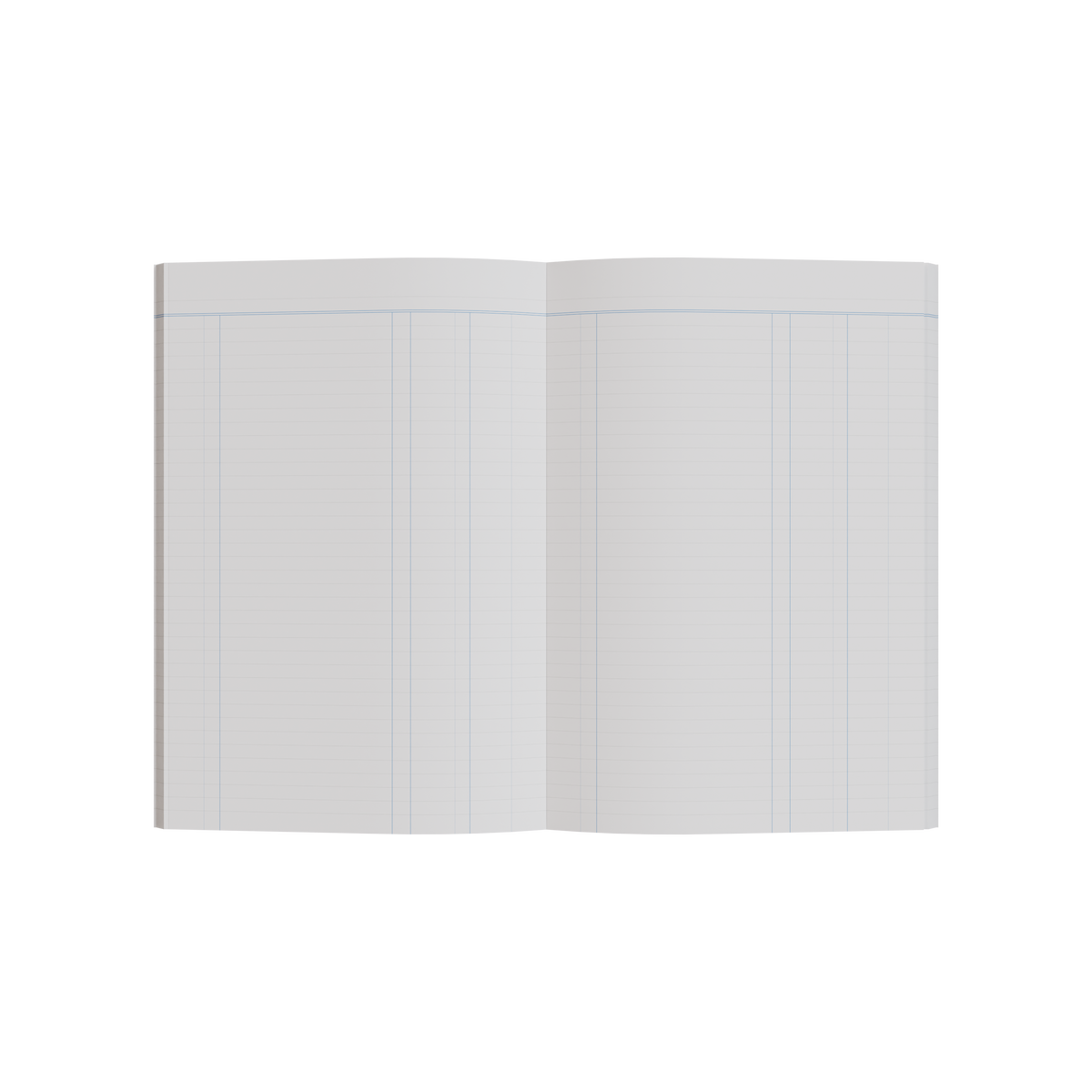 Collins 10302 A60 Series account book lying open to show the ruled pages across both facing pages