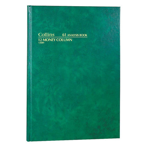 Collins 13089 Analysis Book Series 61 12 Money Column Green Cover - image 1
