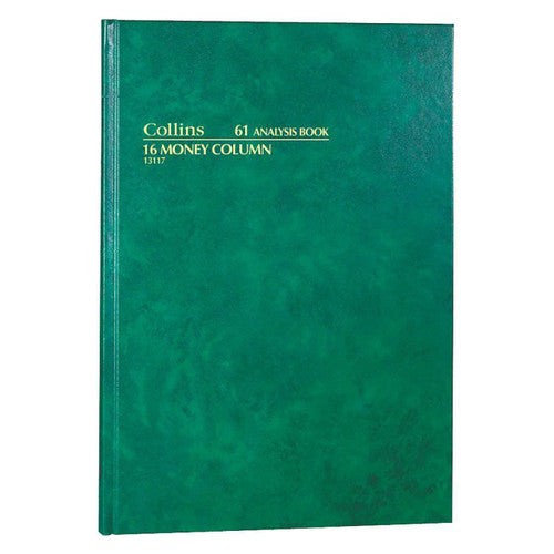 Collins 13117 Analysis Book Series 61 16 Money Column Green Cover - image 1