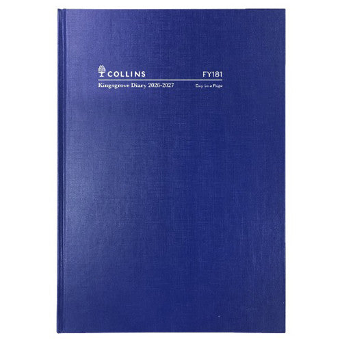 Collins Kingsgrove Financial Year Diary 2026-2027 A5 Day to Page Blue - image 1