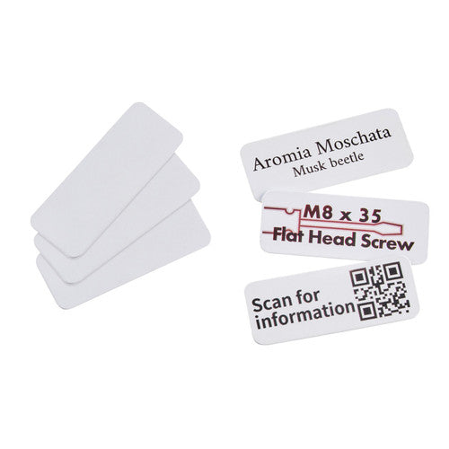 Colop e-mark adhesive PVC signs 45x18mm white pack of 50 for use with Colop e-mark handheld printer