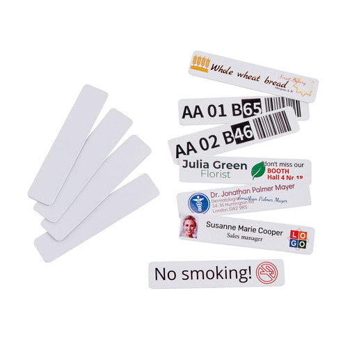 Colop e-mark adhesive PVC signs 80x18mm white, pack of 50, for use with the Colop e-mark mobile printer