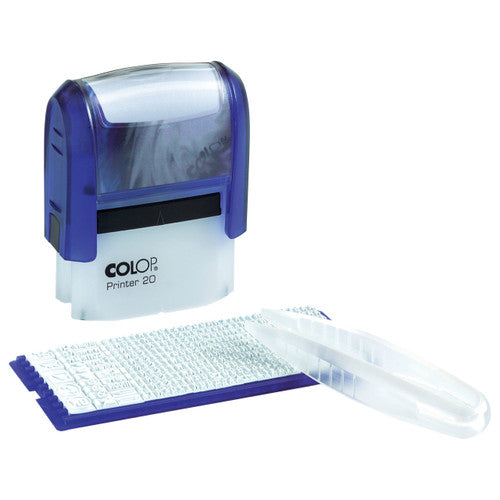 Colop P20/1 DIY self-inking stamp set in black with 3.5mm type set and tweezers included
