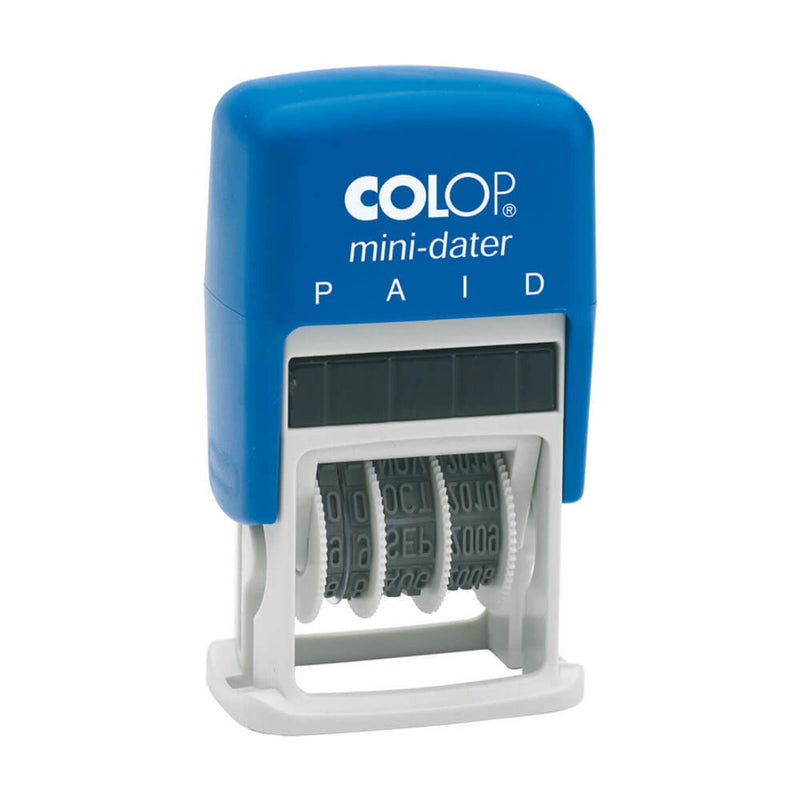 Additional view 2 of the Colop S160/L2B mini paid dater stamp showing further detail of the product and its markings