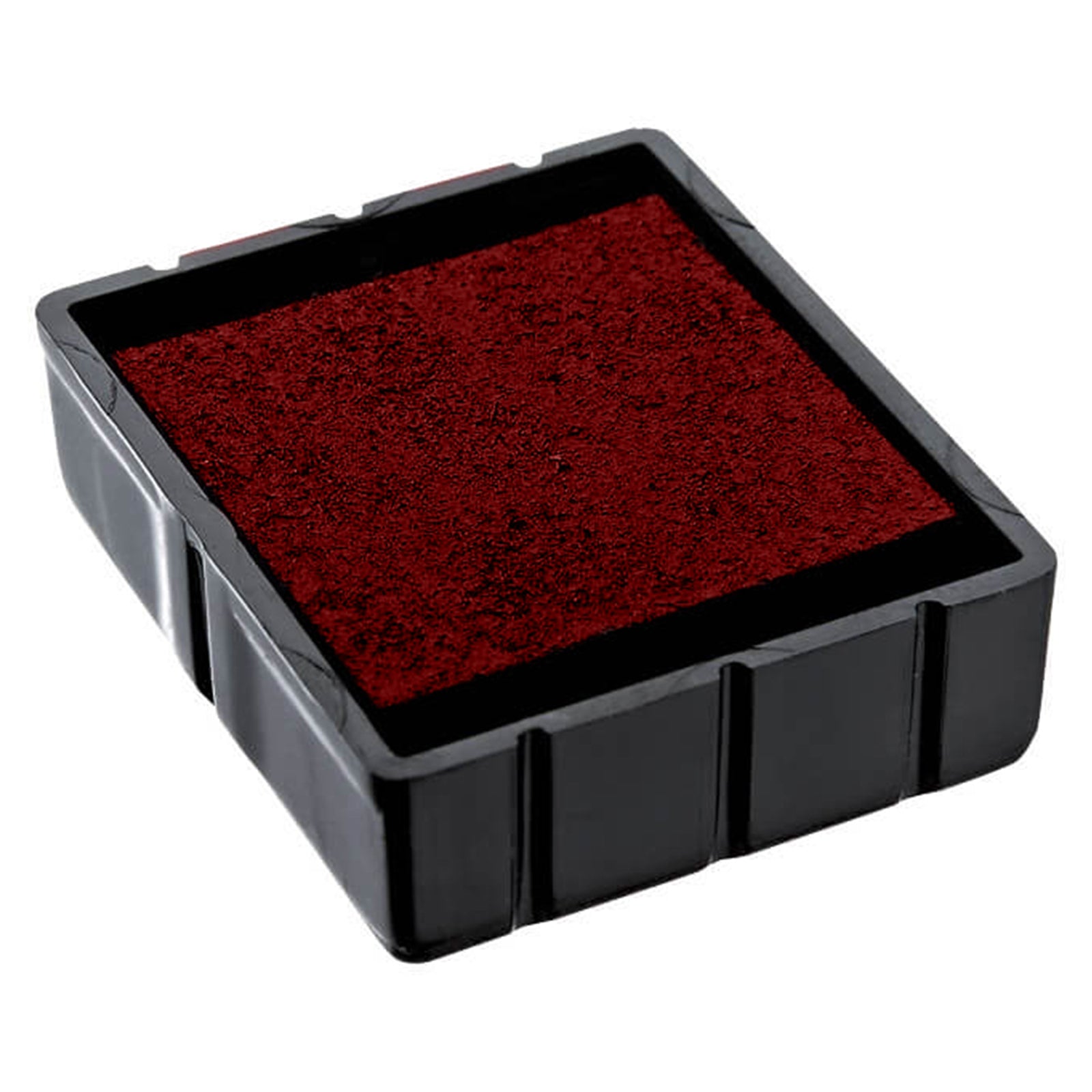 Studio product image of the genuine Colop Spare Pad E/Q17 Red replacement ink pad isolated on a white background, clearly showing the square ink surface and black housing for accurate product identification.
