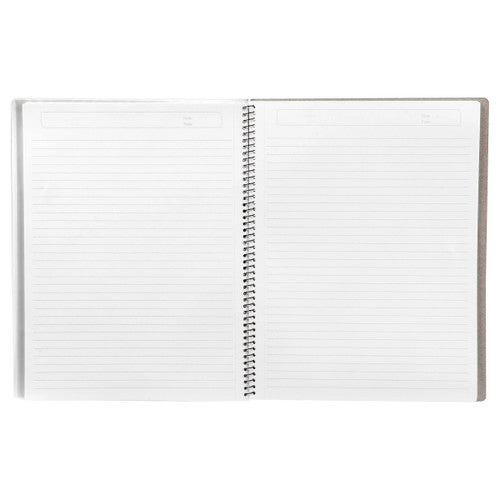 Open ColourHide 5 Subject Notebook showing ruled perforated pages with margin and subject dividers