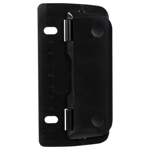 ColourHide Bindermate 2 Hole Punch in black, shown fitting inside a ring binder, pack of 6