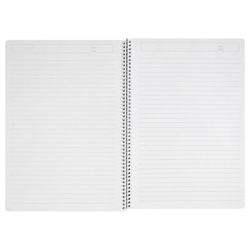 Pack of 10 ColourHide sky blue A4 notebooks arranged together