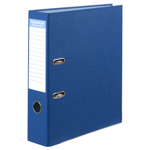 ColourHide PE Lever Arch File A4 in Blue - Pack of 6 with contrast lining and spine label