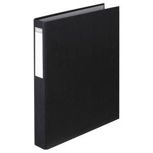 ColourHide black PE ring binder A4 25mm 2D with contrast lining and spine label, pack of 12