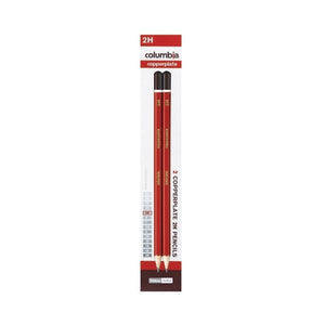 Columbia Copperplate 2H hexagonal lead pencils with red barrel and dark brown cap