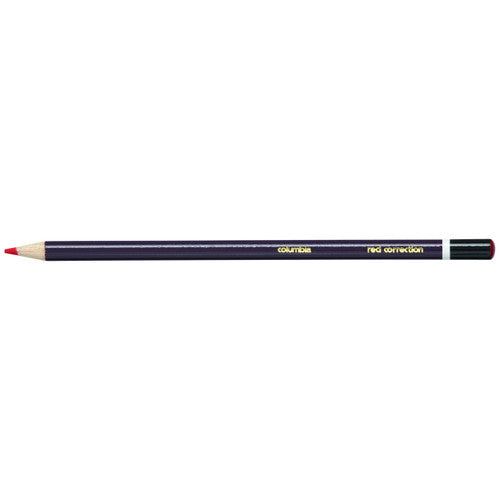 Columbia red correction pencils with 2.9mm erasable red lead, round barrel, box of 200
