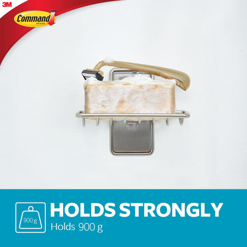 Command soap dish water-resistant adhesive strips included in the pack