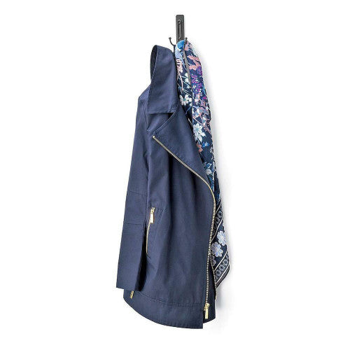 Coat and bag hanging on a Command Large Matte Black Double Hook