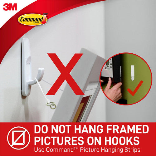 Step-by-step application of Command Jumbo Hook adhesive strip to wall
