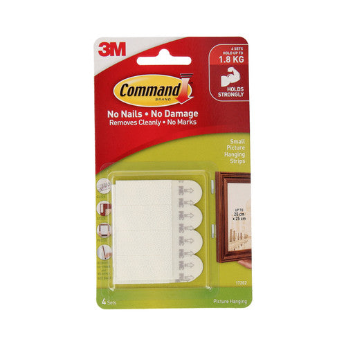 Command Medium Picture Hanging Strips 8 Pack in white packaging
