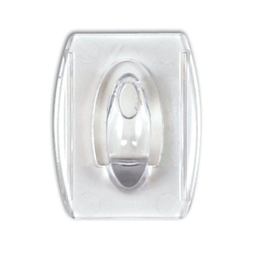 Command Mini Hooks pack contents showing 6 hooks and 8 clear adhesive strips