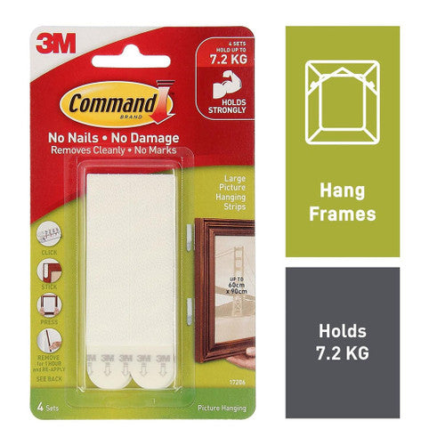 Close-up of Command interlocking adhesive strip fasteners