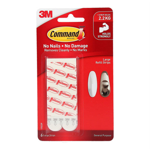 Command Refill Strips Large White 6 Pack 2.2kg - image 1