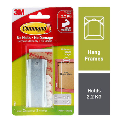 Command picture hanger pin-up orientation for sawtooth frames