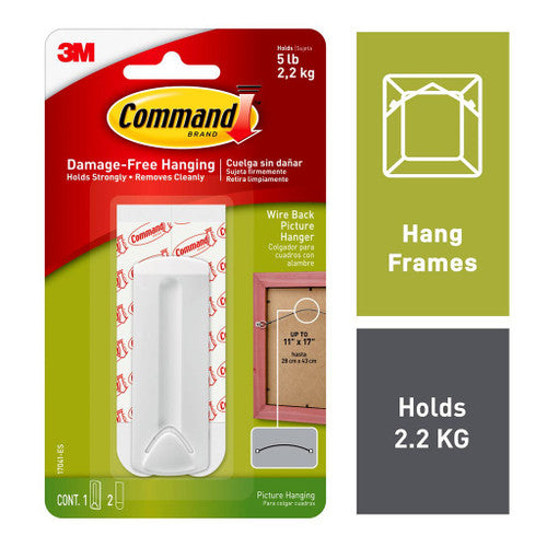 Command Wire-Back Picture Hanger White (2.2kg) - image 2