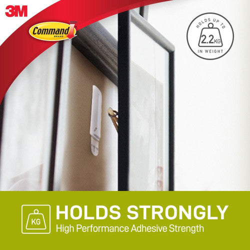 Six adhesive strips included in the Command 3-pack hanger kit