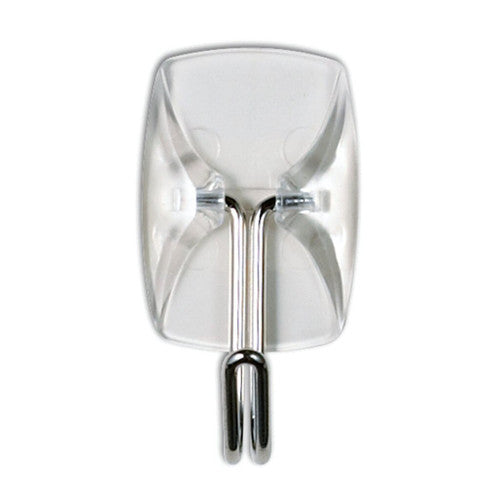 Command small clear adhesive strips included with the wire utensil hooks