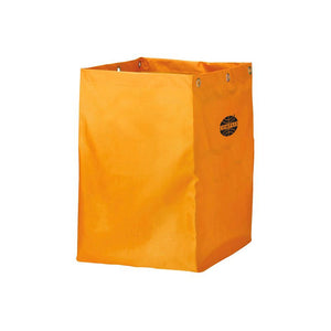 Compass 722498B replacement laundry bag photographed on its own against a white background: a loose amber yellow nylon bag with the Compass roundel on the front and no frame fitted.