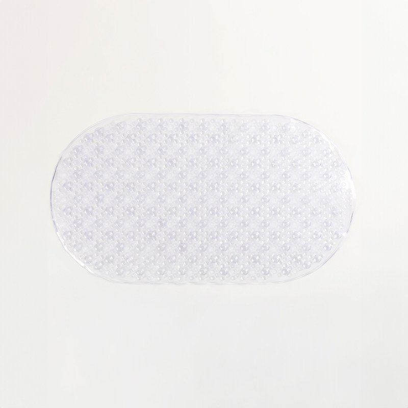 Compass transparent PVC non-slip bath mat for hotel bath and shower guest safety