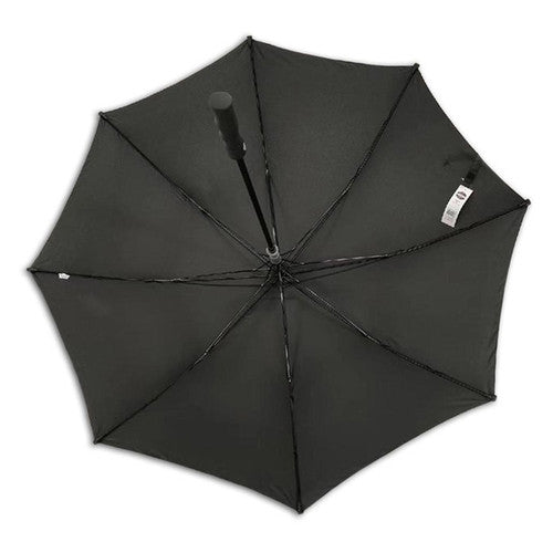Compass large black umbrella open showing 135cm canopy from above