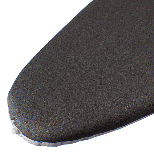 Compass large ironing board cover in metallic black laid flat showing drawstring hem