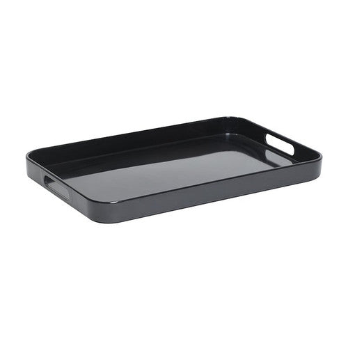 Compass Large Melamine Tray with Side Handles Black