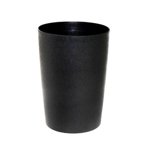 Compass 7630401 black round tidy bin on white, tapered open top body with a slightly textured black finish