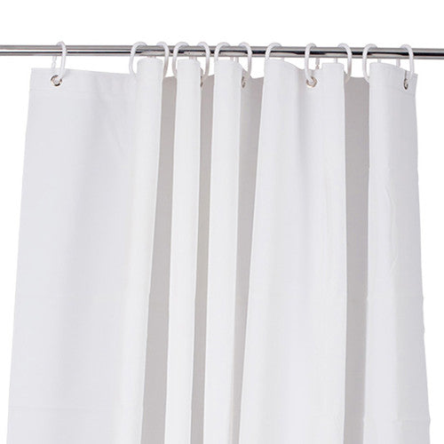 Compass white PEVA shower curtain 1800x1800mm hanging flat against a plain background