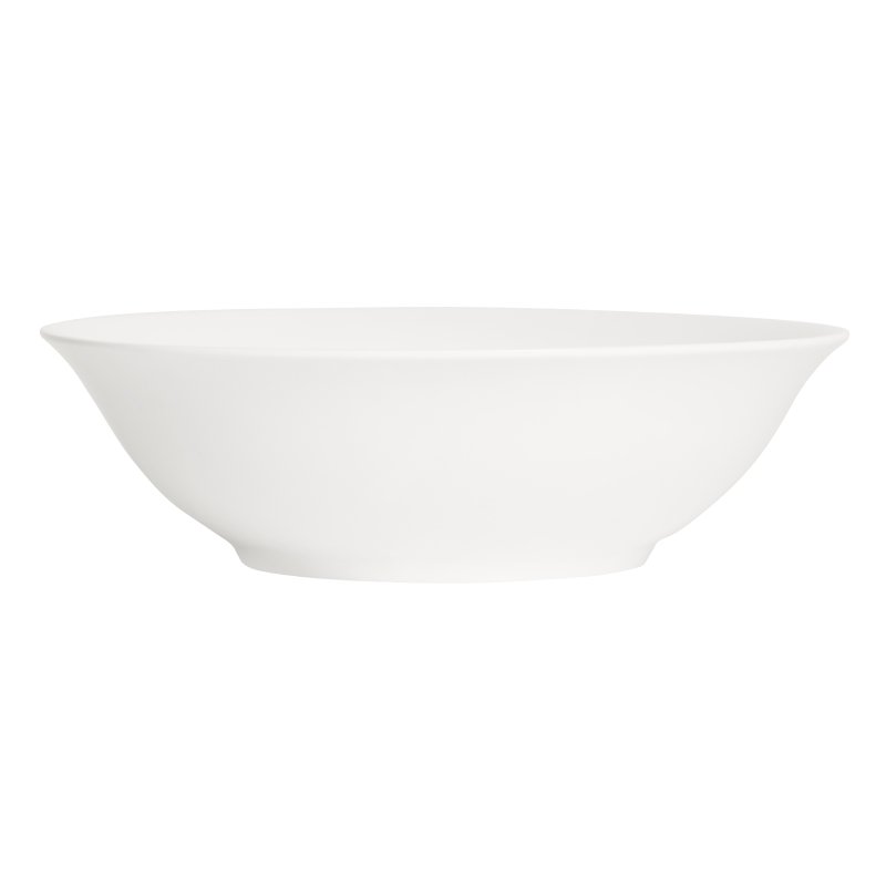 Side profile of the 230 mm deep bowl showing high flared walls rising from a narrow foot ring