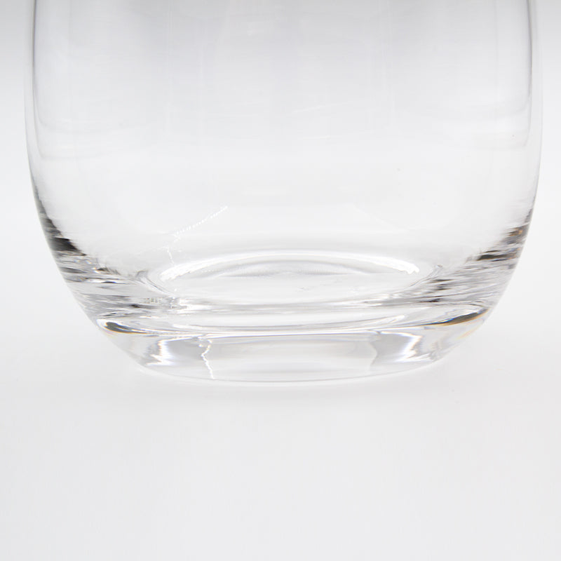 Close-up of the rounded lower bowl and solid base of the Berlin tumbler