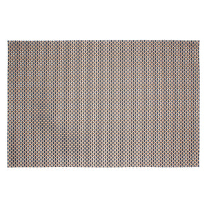 Connoisseur brown and black woven PVC placemat laid flat on white, rectangular with a fine basket weave