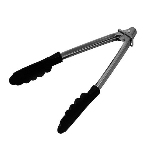 Connoisseur nylon head tongs 23cm with stainless steel frame, front view on white background