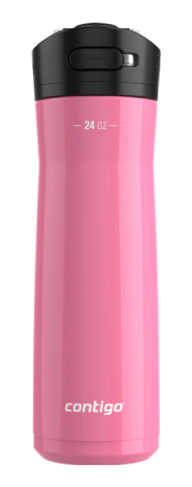 Contigo Ashland Chill 2.0 stainless steel water bottle in Azalea Pink with AUTOSEAL lid and integrated carry handle