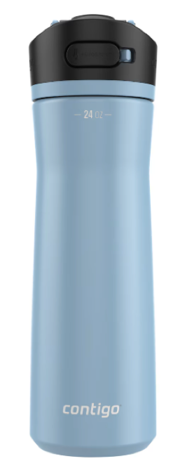 Contigo Ashland Chill 2.0 stainless steel water bottle in Glacier Blue with AUTOSEAL push-button lid