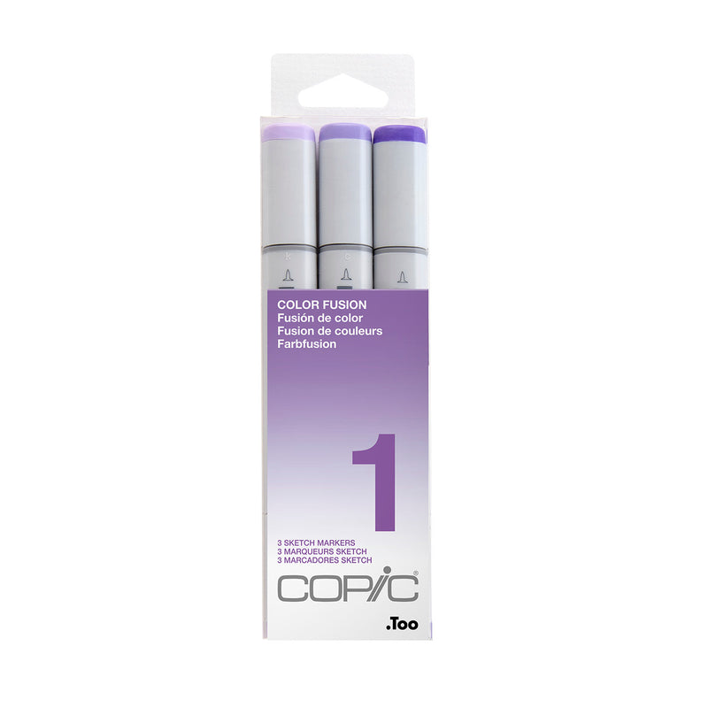 Copic Colour Fusion 1 pack holding three Sketch markers in purple tones