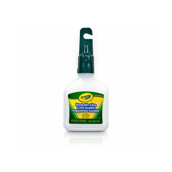 Crayola Washable No-Run School Glue 118ml bottle with clog-resistant applicator tip