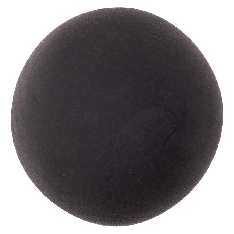 Close up view of a perfectly rounded ball of black CreativeClay against a plain background. The image showcases the clay's smooth consistency, rich colour and soft mouldable texture ideal for shaping and sculpting.