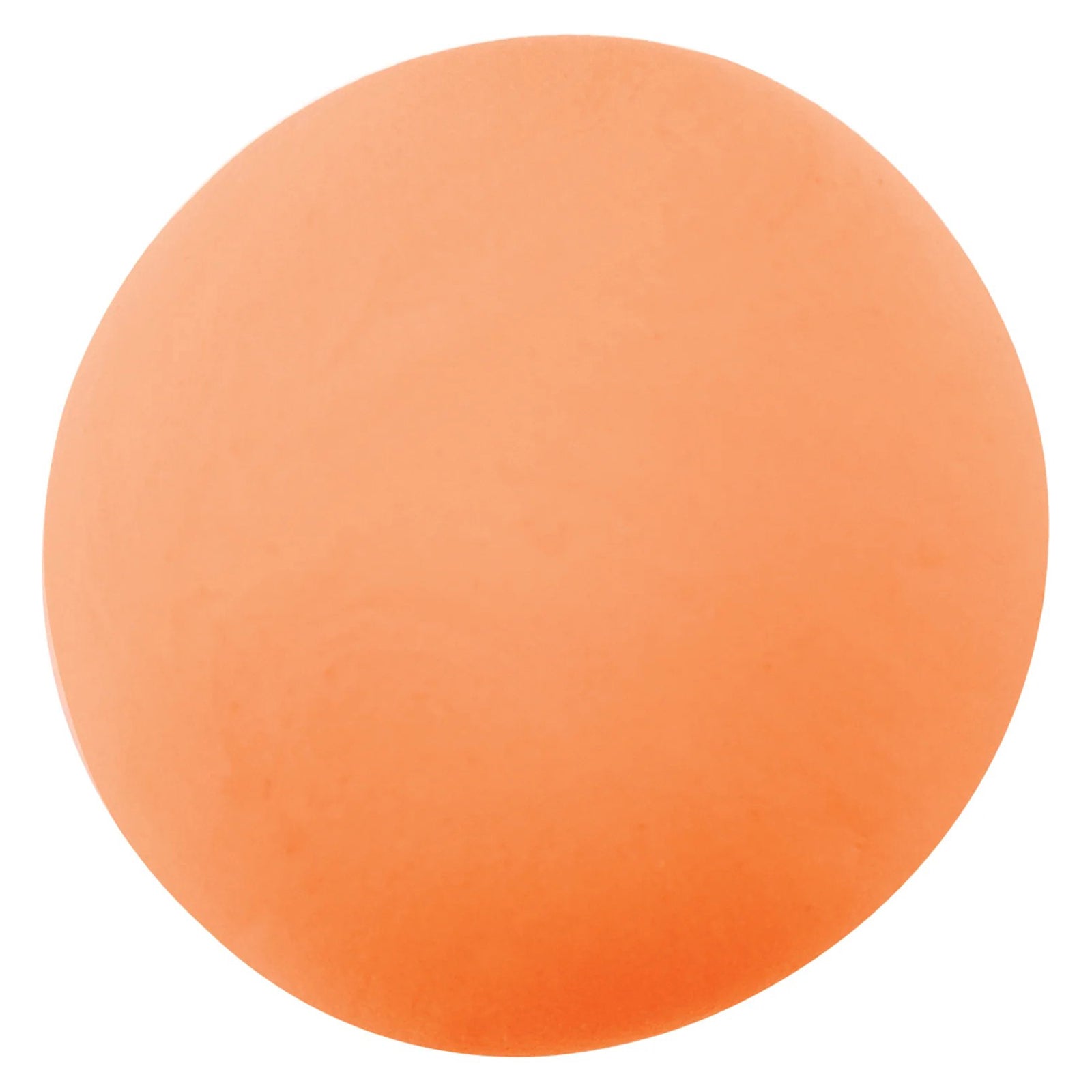 Close up view of a perfectly shaped sphere of fluoro orange clay against a plain background. The image emphasises the vivid fluorescent colour, smooth consistency and mouldable texture that make the clay ideal for sculpting and modelling applications.