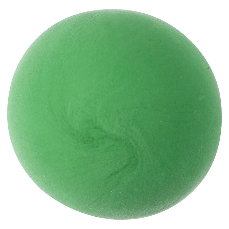 Studio image of a smooth sphere of light green CreativeClay against a neutral background. The image emphasises the bright colour, soft consistency and easy to mould texture suitable for creative projects.